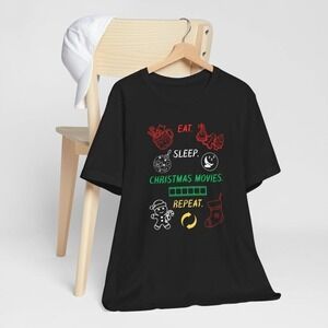 Kerstfilmshirt Eet, Slaap, Kerstfilms Herhalen